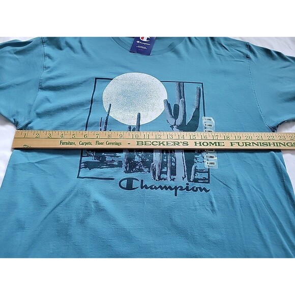 NWT Champion Desert Cactus Moon Short Sleeve T-Shirt Aqua Tonic Men | XL - Picture 11 of 11